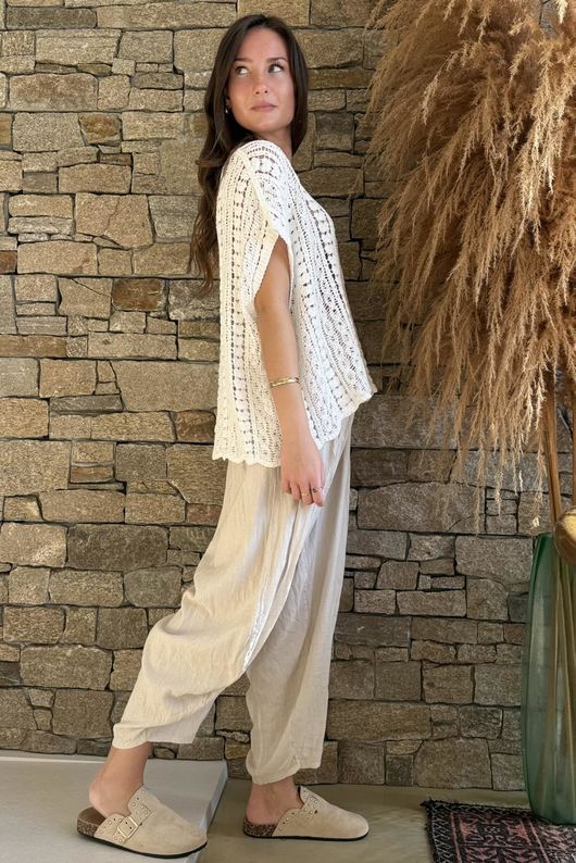 Destino Crochet Tank Top White